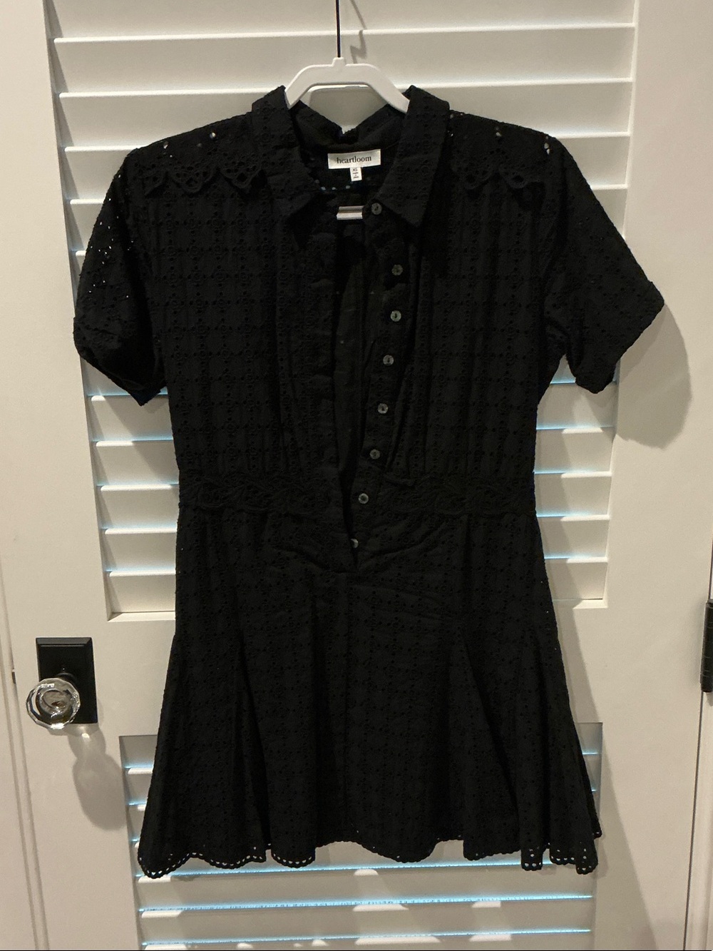 Heartloom Black Eyelet Short-Sleeve Mini Dress
